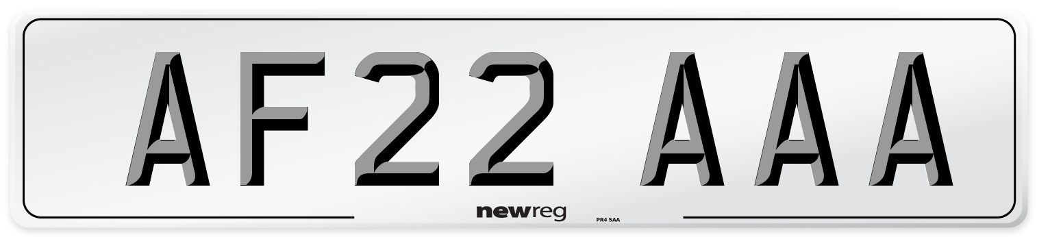AF22 AAA Number Plate from New Reg